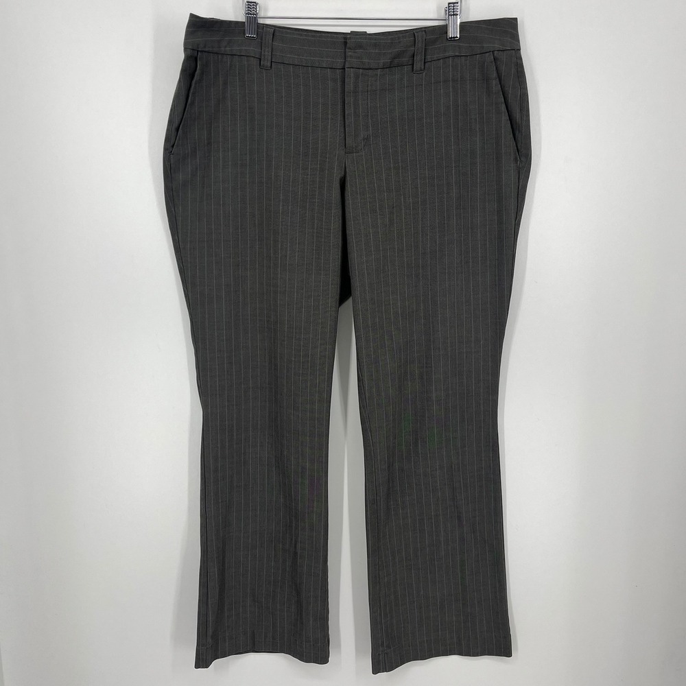 Gap Hip Slung Fit Pinstripe Stretch Pants Charcoal Gray Womens 16R